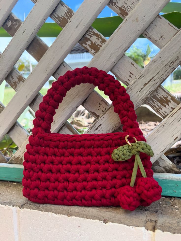 The literal cutest bag ever😍🍒__#crochet #crochetbag #cherry #red #cherryred #australia #handmade
